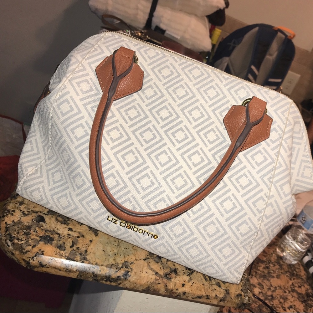 White and Gray Purse Liz Claiborne